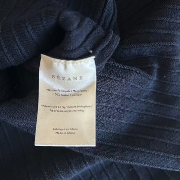 NEW Sezane Knitted Mini Dress Small/Medium Navy Blue Knit French Casual - Picture 7 of 8